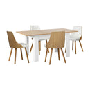 Dining Table And Chair Set With Wooden Frame Dining Chair With Pu Leather Cover