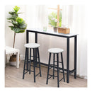 3 Pieces High Bar Table Stools Set With Stylish Design White