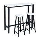 3 Pieces High Bar Table Stools Set With Stylish Design White