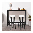 3 Pieces High Bar Table Stools Set With Stylish Design White
