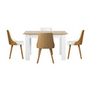 Dining Table And Chair Set With Wooden Frame Dining Chair With Pu Leather Cover