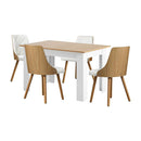 Dining Table And Chair Set With Wooden Frame Dining Chair With Pu Leather Cover