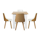 Dining Table And Chair Set With Wooden Frame Dining Chair With Pu Leather Cover
