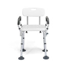 Non Slip Height Adjustable Shower Chair With Removable Back