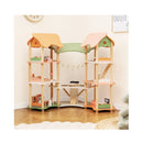 Wooden Dollhouse With 32 Pcs Realistic Furniture Accessories And Roofs