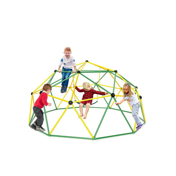 3M Kids Climbing Dome With Swing Outdoor Jungle Gym Climber Green