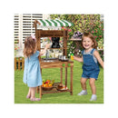 Double Sided Mud Kitchen Wooden Barbecue Grill Playset With Canopy