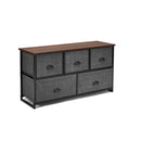 5 Drawer Storage Organizer Unit With Sturdy Iron Frame