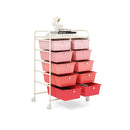 10 Drawer Storage Cart With Universal Wheels And Removable Drawer