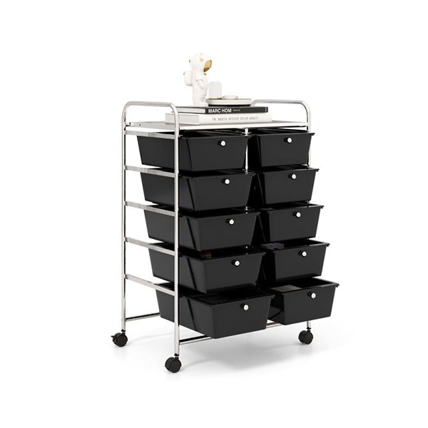 10 Drawer Storage Cart With Universal Wheels And Removable Drawer