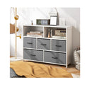 5 Drawer Dresser With 2 Large Fabric Bins And 3 Medium Bins