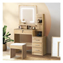 Dressing Table Stool Set Makeup Large Mirror Dresser 12 Led Bulbs