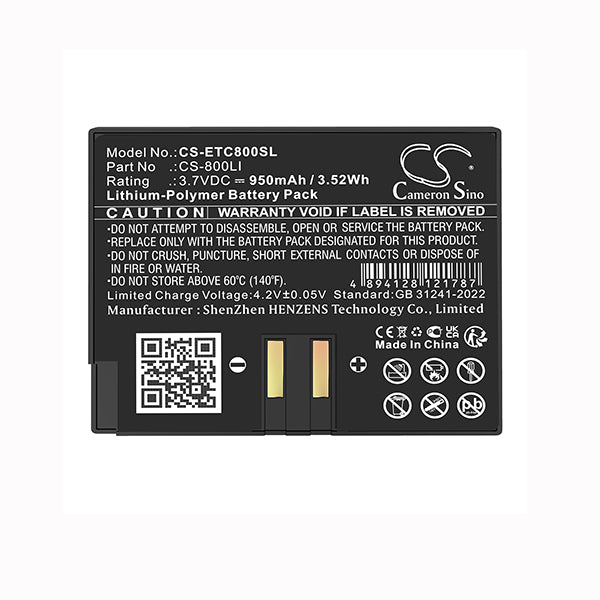 Cameron Sino Cs Etc800Sl 950Mah Battery For Eartec Comstar Headsets