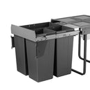 Domestique 68L Triple Slide Out Concealed Waste Bin Soft Close 600mm