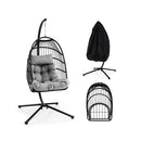 Hanging Swing Egg Chair With Stand And Cozy Head Pillow