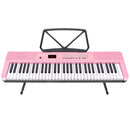 Karrera 61-Key Electronic Piano Keyboard with LED and Folding Stand in Pink CHJ-SD1