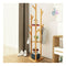 Bamboo Clothing Rack With 9 Hooks Multi Layer Shelf Natural