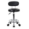 Backrest Round Salon Stool With Adjustable Height Black