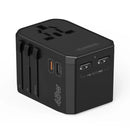 CHOETECH PD6045 GaN Tech 2C+2A 45W Travel Adapter with US EU UK AU Plugs Black
