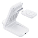 CHOETECH T608-F 15W 4-in-1 Wireless Charger Stand for iWatch and Samsung Watch (White)