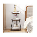 3 Tier Accent End Table With Metal Frame And Adjustable Foot Pads