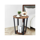Round End Table With Storage Shelf For Living Room