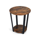 Round End Table With Storage Shelf For Living Room