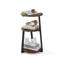 3 Tier Accent End Table With Metal Frame And Adjustable Foot Pads