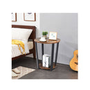 Round End Table With Storage Shelf For Living Room