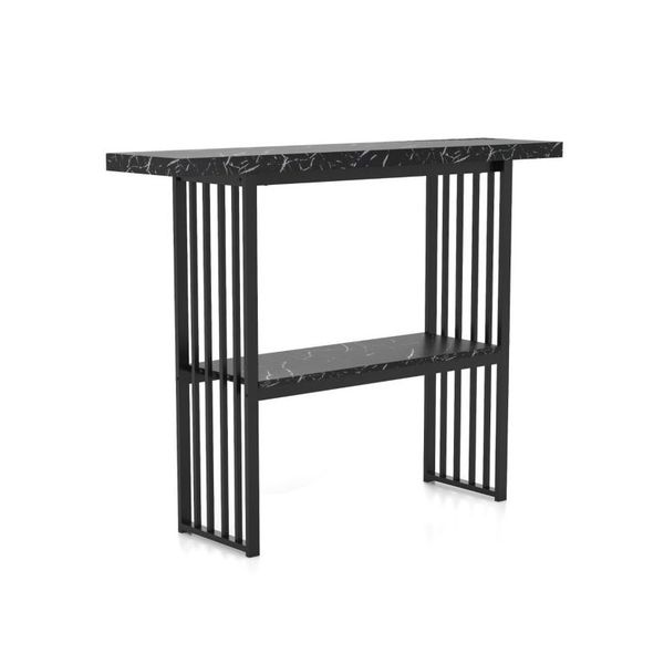 Faux Marble Sofa Table With Faux Marble Tabletop