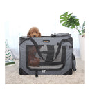 Dog Kennel Transport Box Folding Fabric Pet Carrier 60Cm Grey