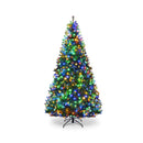 Pre Lit Artificial Christmas Tree With Multicolored Led Lights