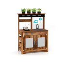 Wood Play Kitchen With Cooking Accessories And Removable Sink