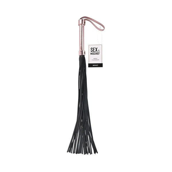 Sex And Mischief Brat Flogger Rose Gold Black Flogger