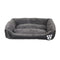 Pet Bed Square L Size Comfy Washable Black And Dark Grey