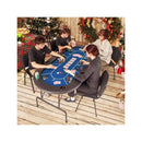 Foldable Poker Table With 8 Cup Holders For Blackjack Texas