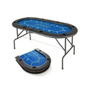 Foldable Poker Table With 8 Cup Holders For Blackjack Texas