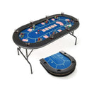 Foldable Poker Table With 8 Cup Holders For Blackjack Texas