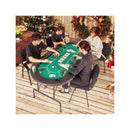 Foldable Poker Table With 8 Cup Holders For Blackjack Texas