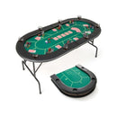 Foldable Poker Table With 8 Cup Holders For Blackjack Texas