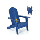 Folding Adirondack Chair With Cup Holder For Outdoor Navy