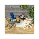 Folding Adirondack Chair With Cup Holder For Outdoor Navy