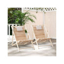 2 Pieces Outdoor Folding Adjustable Sling Chair With Cushion Headrest