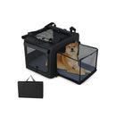 Folding Soft Dog Crate With 2 Openings And Extandable Mesh Basket