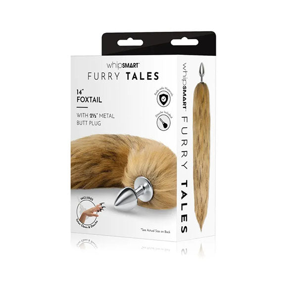WhipSmart Furry Tales 14 Inch Metal Butt Plug with Brown Fox Tail