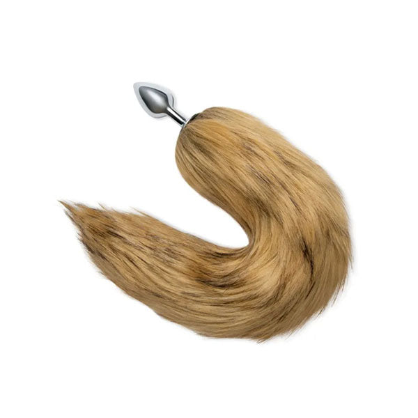 WhipSmart Furry Tales 14 Inch Metal Butt Plug with Brown Fox Tail