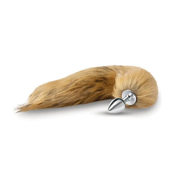 WhipSmart Furry Tales 14 Inch Metal Butt Plug with Brown Fox Tail
