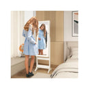 Freestanding Jewelry Cabinet With Full Length Mirror And Led Lights