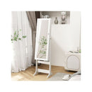 Freestanding Jewelry Cabinet With Full Length Mirror And Led Lights