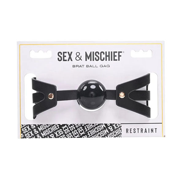 Sex And Mischief Brat Ball Gag Black Rose Gold Mouth Restraint